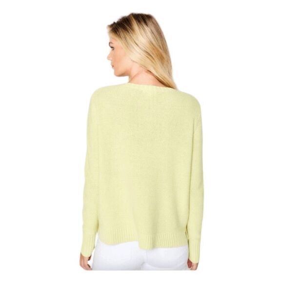 Lisa Todd Peace Sign Tonal Sweater Lemon Ice Knit Crewneck Long Sleeve M - Picture 3 of 6